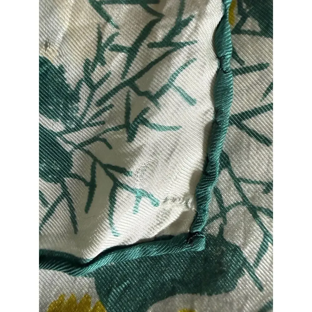 Vintage 1970s Vera Neumann Floral Silk Scarf 14” x 44” Mod‎ Cottagecore Bridal